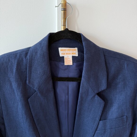 Brooks Brothers Navy Irish Linen Blazer - Picture 3 of 7